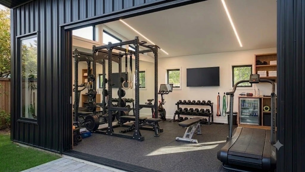 Custom home gym and residential wellness space